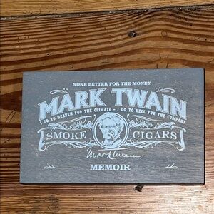Mark Twain Smoke Cigars Memoir Box Wood